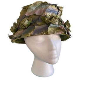 Vintage 50's-60's Silk Floral Bucket Hat